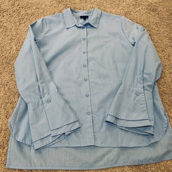 Who What Wear light blue collar button down shirt size M normcore - Picture 5 of 9